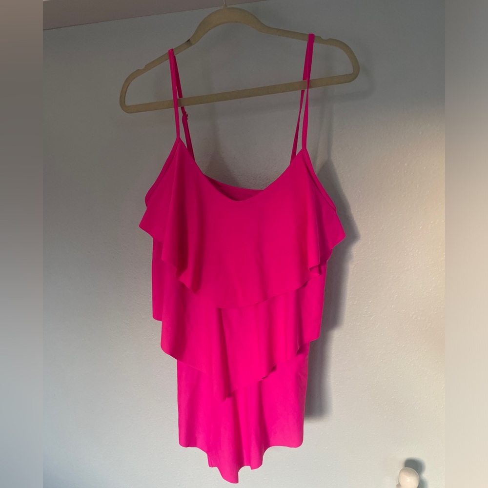 plus size pink one-piece bathing suit, chic soul, 3xl, like new